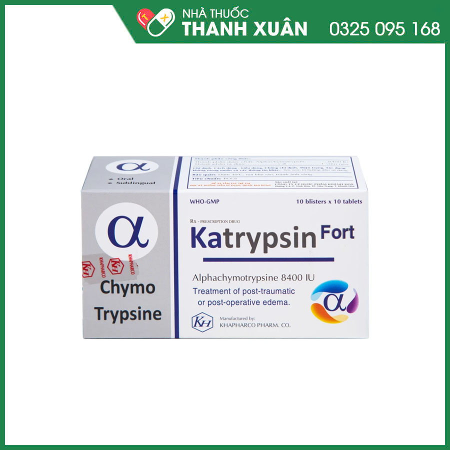Katrypsin Fort điều trị phù nề sau chấn thương, phẫu thuật, bỏng
